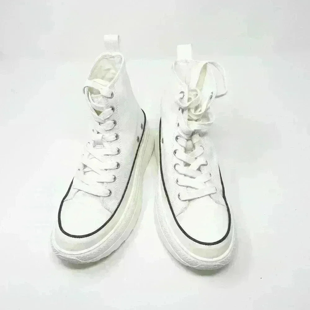 BRAND NEW IN BOX  Steve Madden Molliee Sneaker White Fabric - Picture 2 of 9